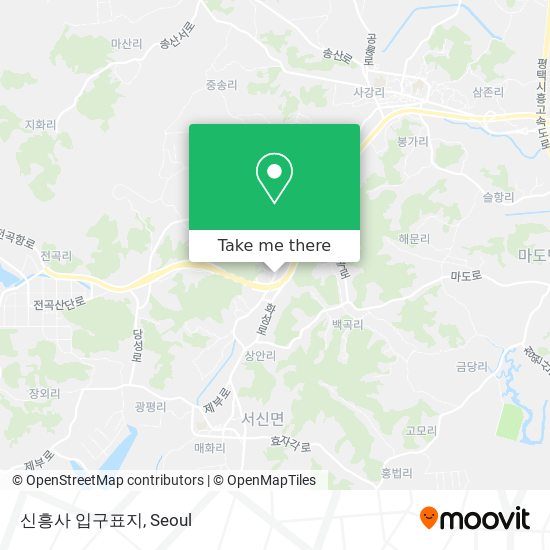 신흥사 입구표지 map