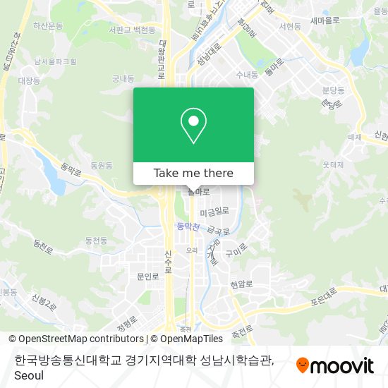 한국방송통신대학교 경기지역대학 성남시학습관 map