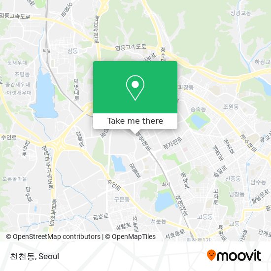 천천동 map