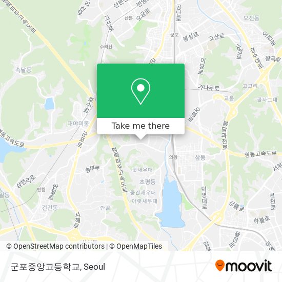 군포중앙고등학교 map