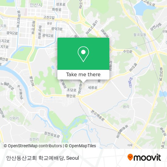 안산동산교회 학교예배당 map