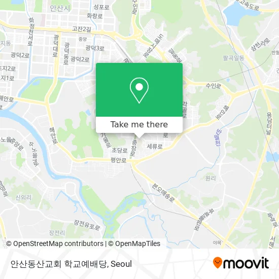 안산동산교회 학교예배당 map