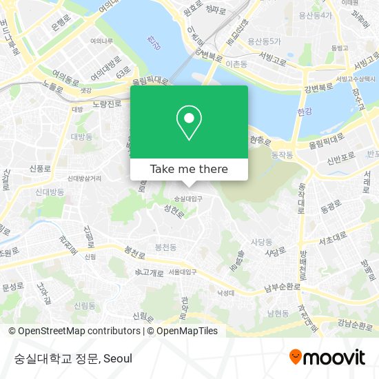 숭실대학교 정문 map