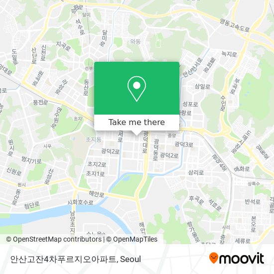 안산고잔4차푸르지오아파트 map