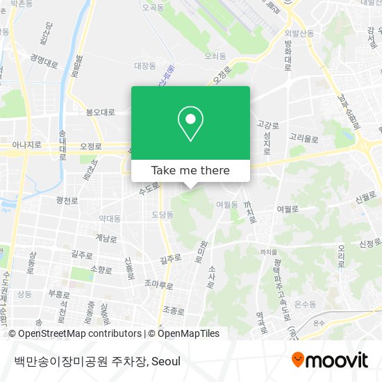 백만송이장미공원 주차장 map