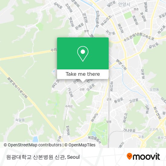 원광대학교 산본병원 신관 map