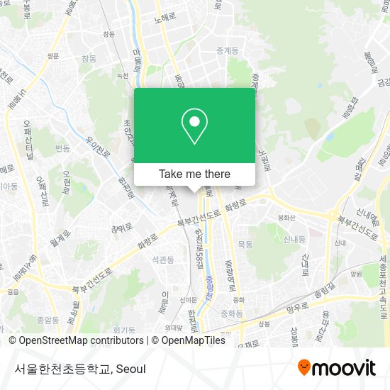 서울한천초등학교 map