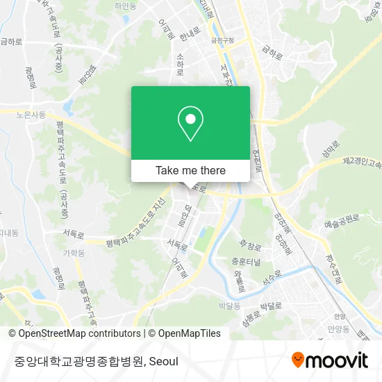 중앙대학교광명종합병원 map