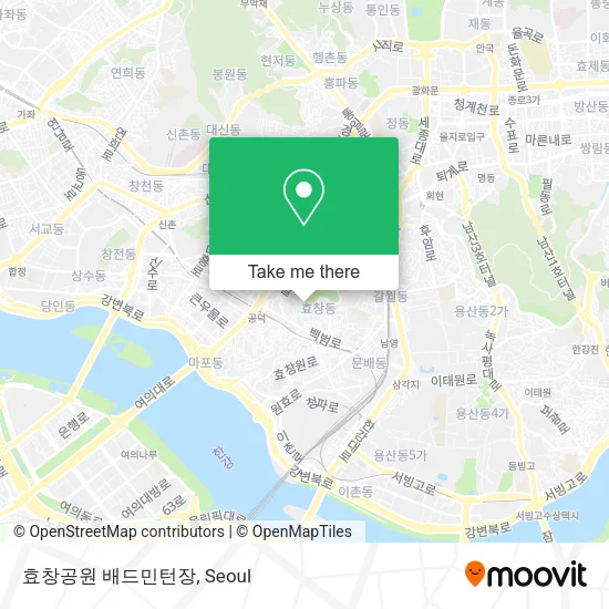 효창공원 배드민턴장 map