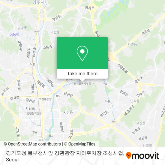 경기도청 북부청사앞 경관광장 지하주차장 조성사업 map