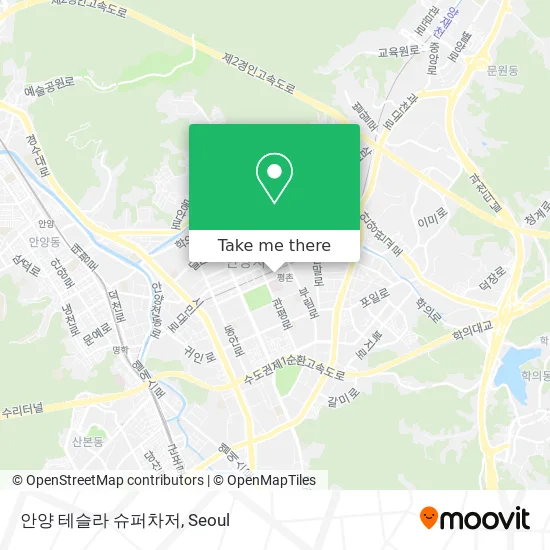 안양 테슬라 슈퍼차저 map