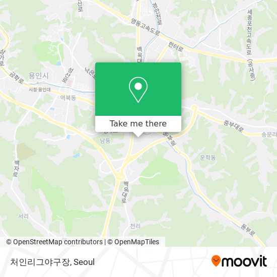 처인리그야구장 map