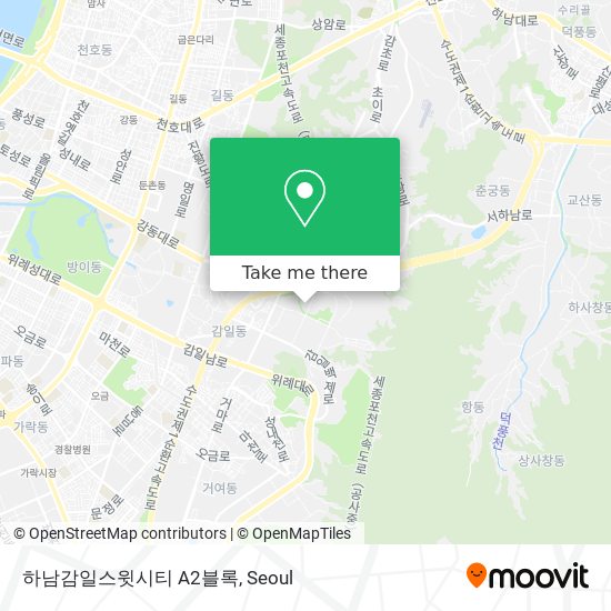 How to get to 하남감일스윗시티 A2블록 in 하남시, 경기도 by Subway or Bus?