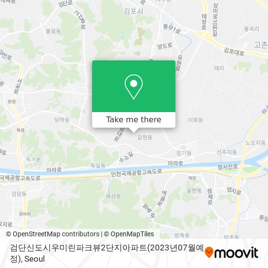 검단신도시우미린파크뷰2단지아파트(2023년07월예정) map