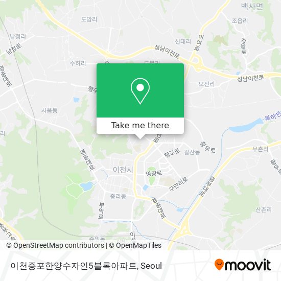 이천증포한양수자인5블록아파트 map