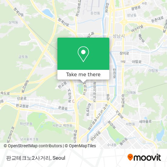 판교테크노2사거리 map