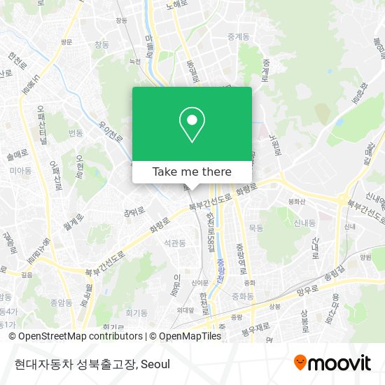 현대자동차 성북출고장 map