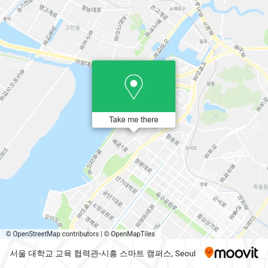 서울 대학교 교육 협력관-시흥 스마트 캠퍼스 map