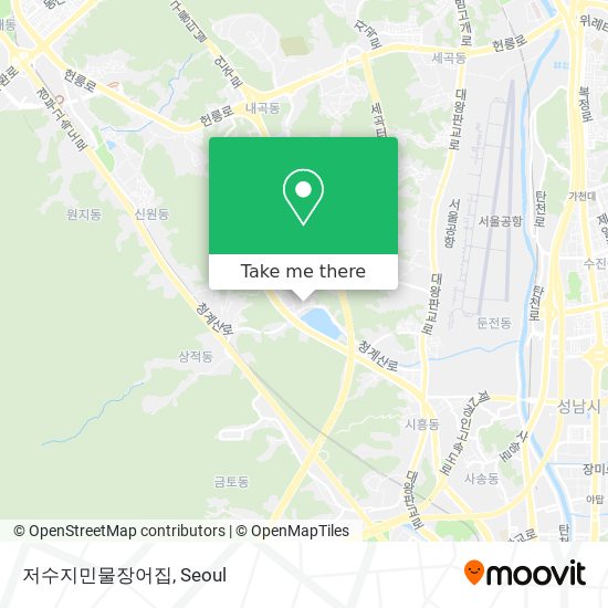 How to get to 저수지민물장어집 in 성남시, 경기도 by Bus or Subway?