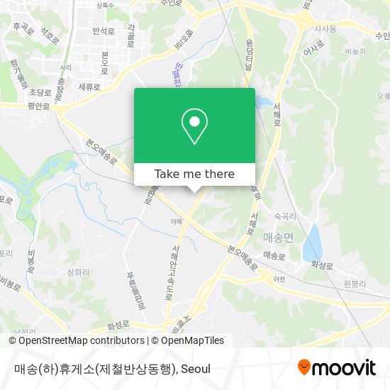 How to get to 매송(하)휴게소(제철반상동행) in 화성시, 경기도 by Bus or Subway?