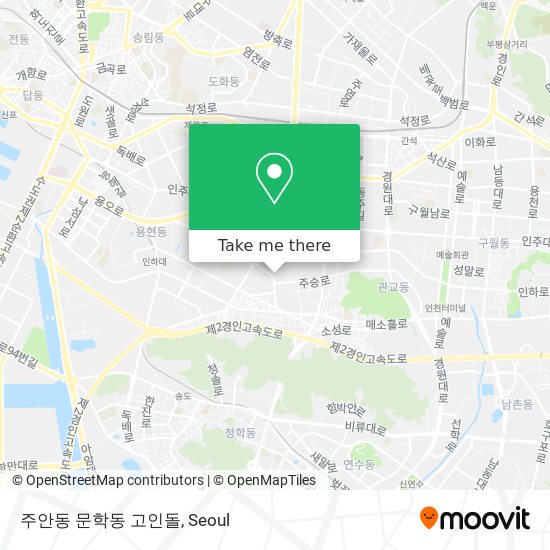 주안동 문학동 고인돌 map
