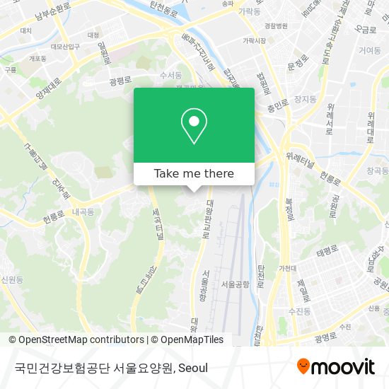 국민건강보험공단 서울요양원 map