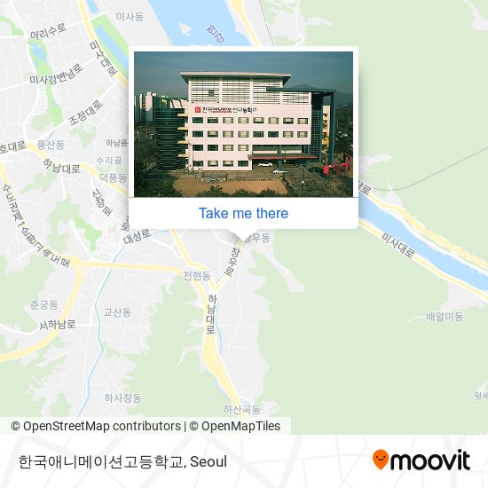 한국애니메이션고등학교 map