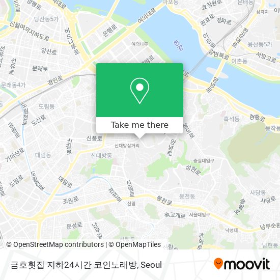금호횟집 지하24시간 코인노래방 map