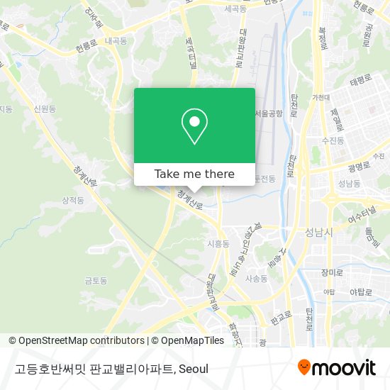 고등호반써밋 판교밸리아파트 map