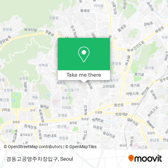 경동고공영주차장입구 map