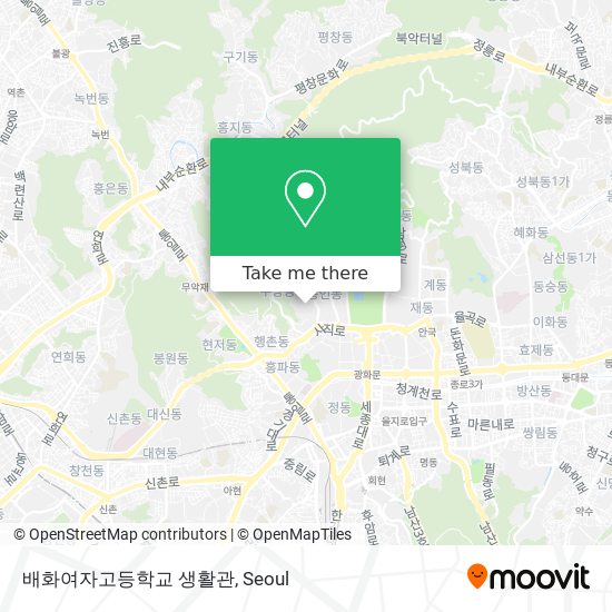 배화여자고등학교 생활관 map