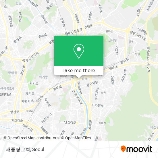 새중량교회 map