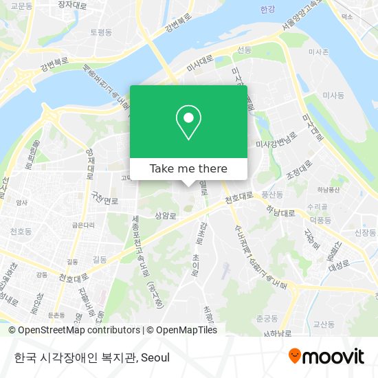 한국 시각장애인 복지관 map