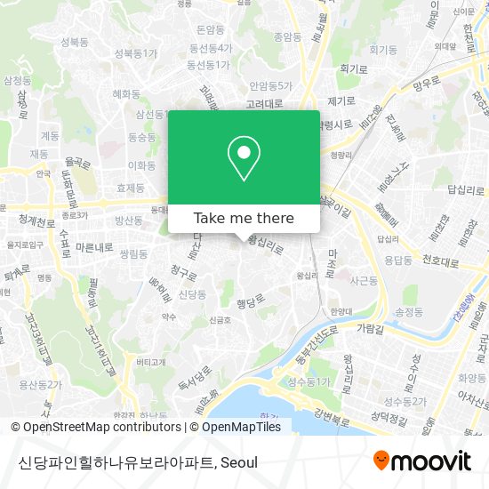 신당파인힐하나유보라아파트 map