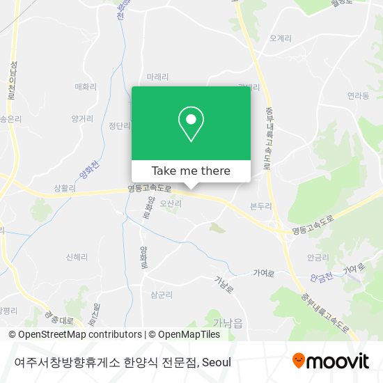 여주서창방향휴게소 한양식 전문점 map