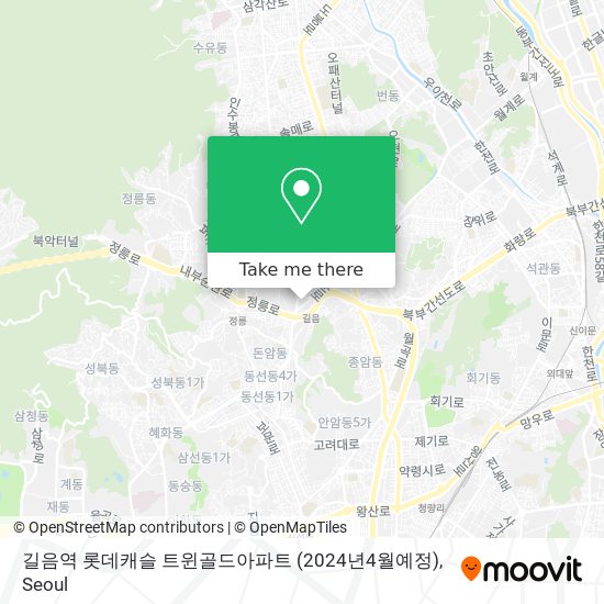 길음역 롯데캐슬 트윈골드아파트 (2024년4월예정) map