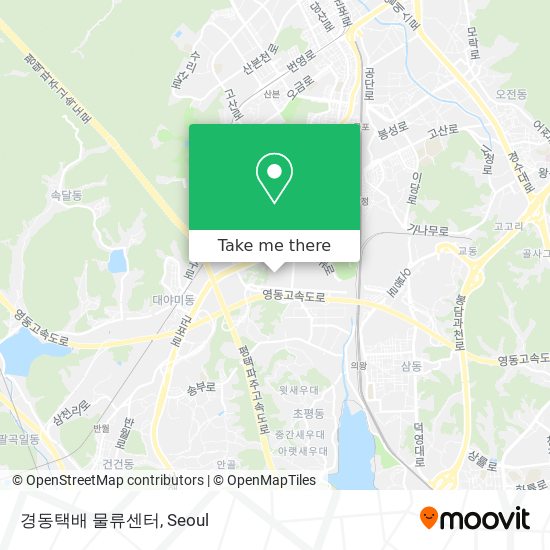 경동택배 물류센터 map