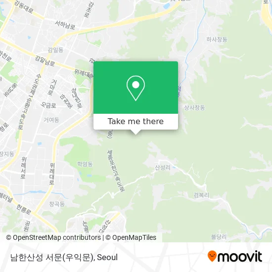남한산성 서문(우익문) map