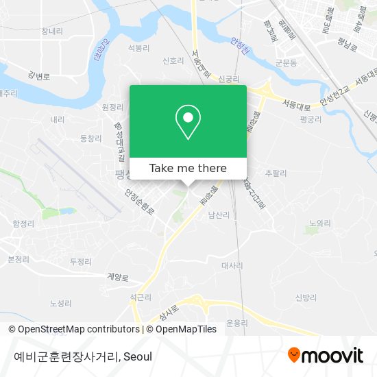 예비군훈련장사거리 map