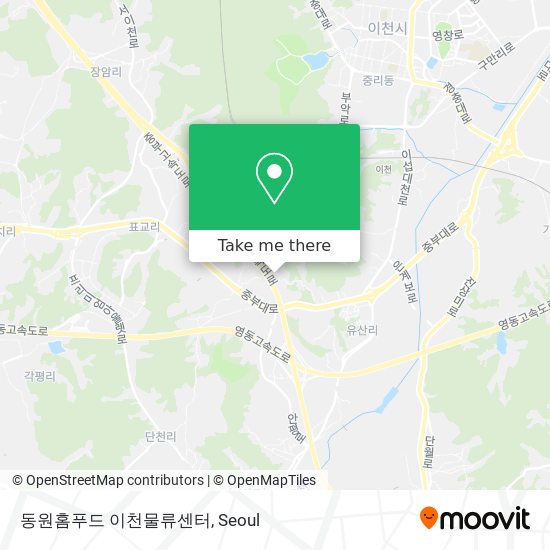 동원홈푸드 이천물류센터 map