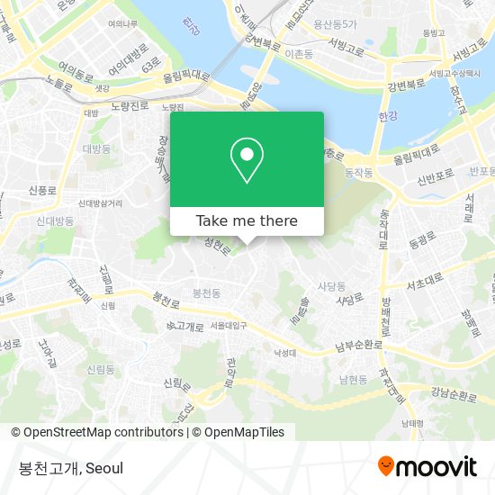 봉천고개 map