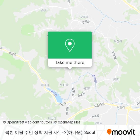 북한 이탈 주민 정착 지원 사무소(하나원) map