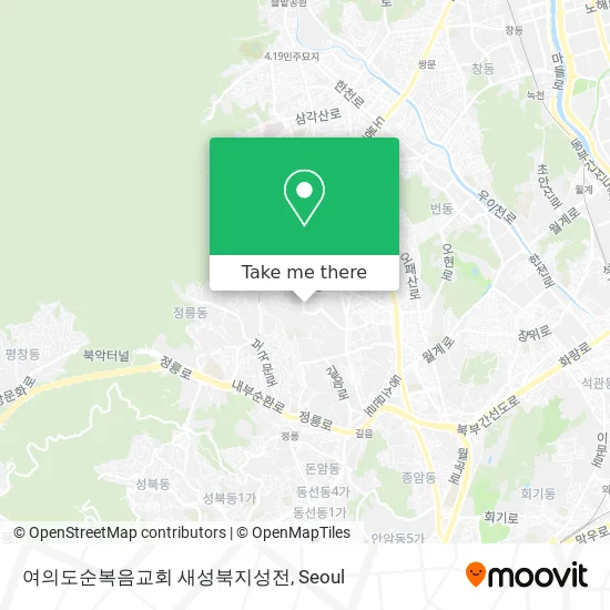 여의도순복음교회 새성북지성전 map