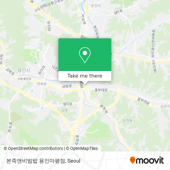 본죽앤비빔밥 용인마평점 map