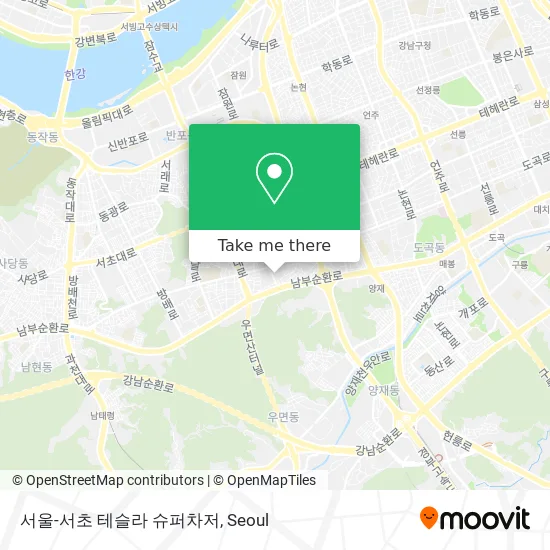 서울-서초 테슬라 슈퍼차저 map