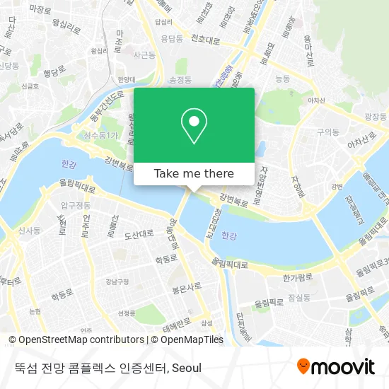 뚝섬 전망 콤플렉스 인증센터 map