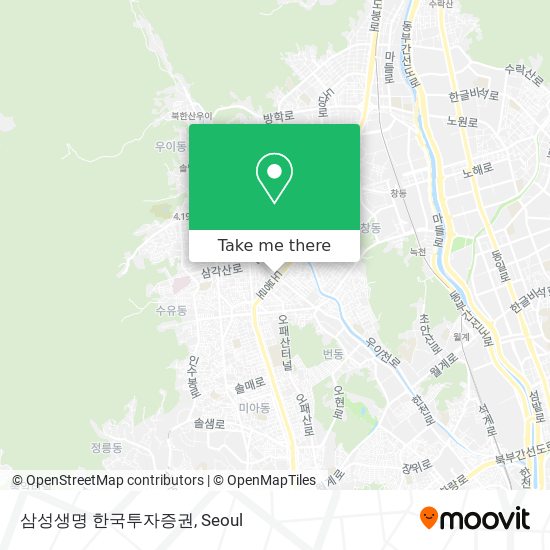 삼성생명                한국투자증권 map