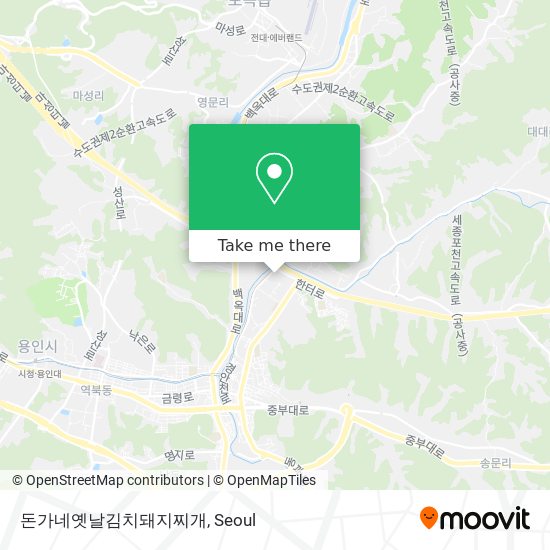 How to get to 돈가네옛날김치돼지찌개 in 용인시, 경기도 by Bus, Light Rail or Subway?