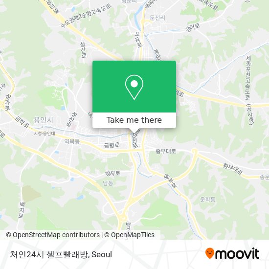 처인24시 셀프빨래방 map