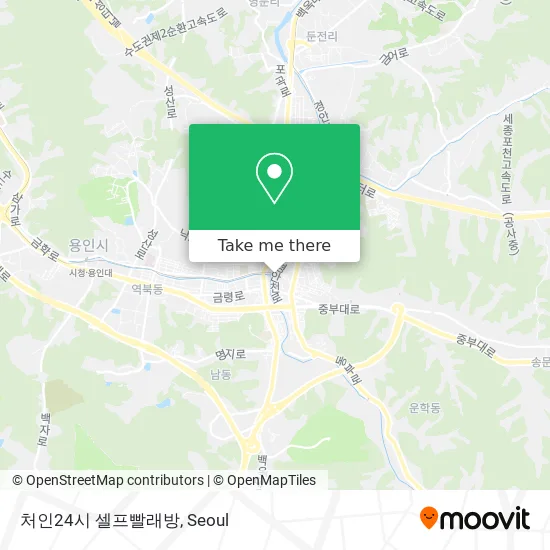 처인24시 셀프빨래방 map